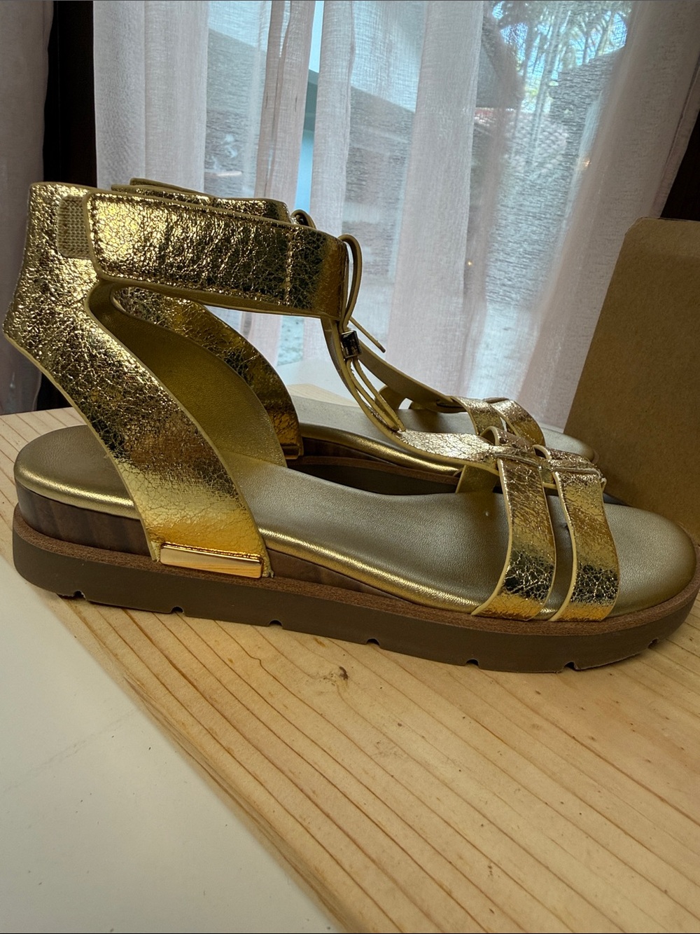 Franco Sarto Dosha Gladiator Sandals in a metallic gold finish - Picture 7 of 9